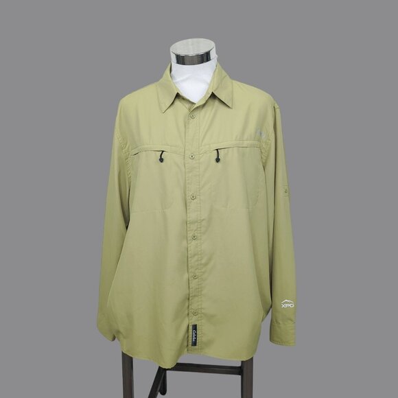 Cabelas Button Down Shirt X Large Green XPG Outdoor Insect Defense - Picture 1 of 9